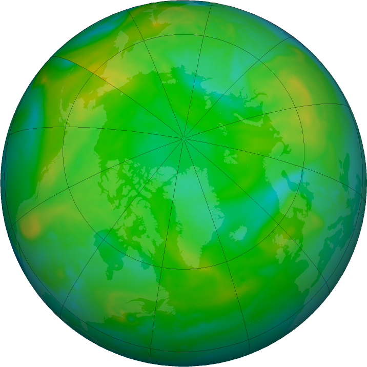 Arctic ozone map for 29 June 2020